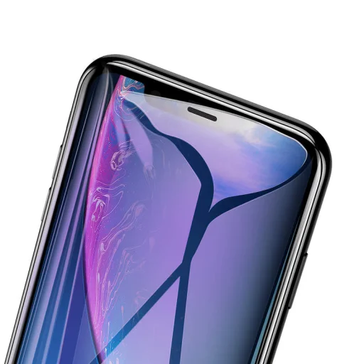 Baseus Arc T-Glass 0.3 mm kijelzővédő üvegfólia iPhone XR/ iPhone 11 fekete kerettel - 4