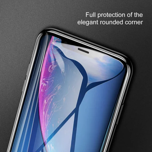 Baseus Arc T-Glass 0.3 mm kijelzővédő üvegfólia iPhone XR fekete kerettel - 7