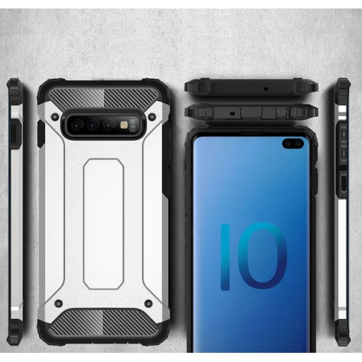 Samsung S10+ Plus Hybrid armor tok ezüst - 2