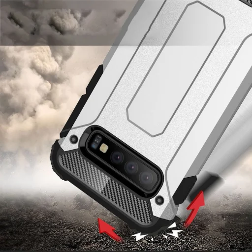 Samsung S10+ Plus Hybrid armor tok ezüst - 3