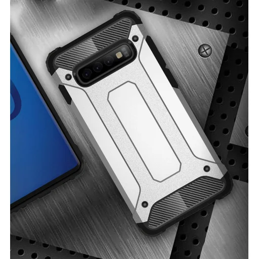Samsung S10+ Plus Hybrid armor tok ezüst - 4