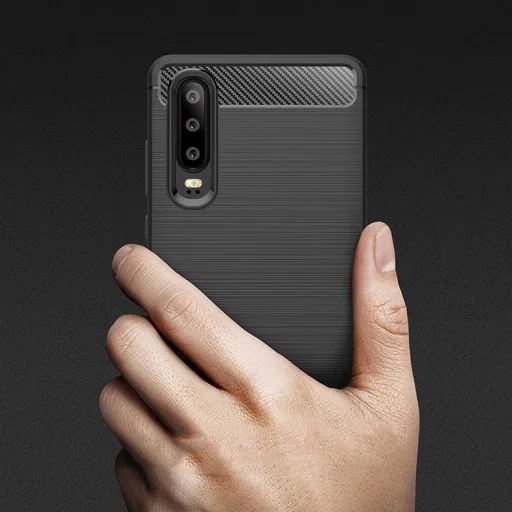 iPaky Slim szénszál mintájú TPU tok Huawei P30 Pro kék - 7