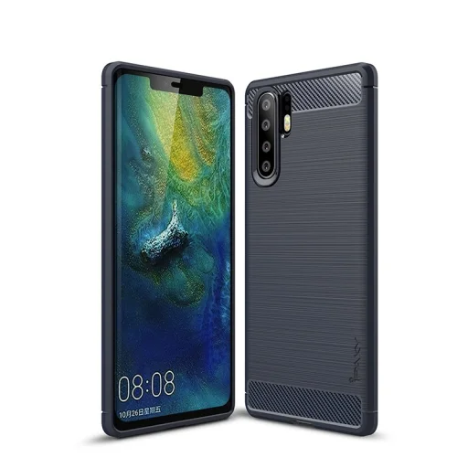 iPaky Slim szénszál mintájú TPU tok Huawei P30 Pro kék - 1