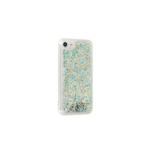 Liquid folyékony flitteres mintájú tok iPhone XR ezüst - 1