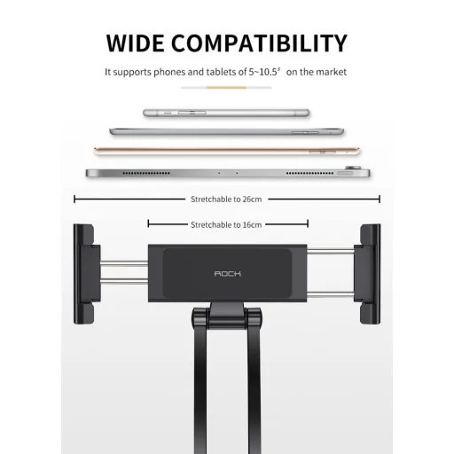 ROCK Univerzális telefon és tablet állvány ezüst színben - 9