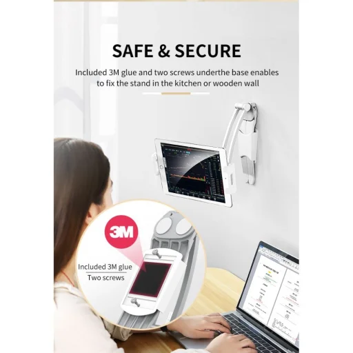 ROCK Univerzális telefon és tablet állvány ezüst színben - 3