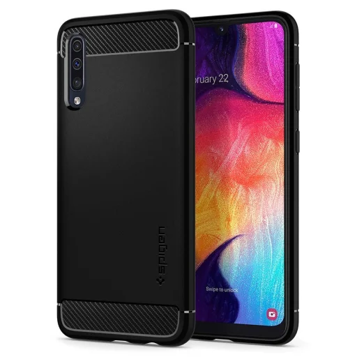 Samsung A50 Spigen Rugged Armor tok matt fekete - 1