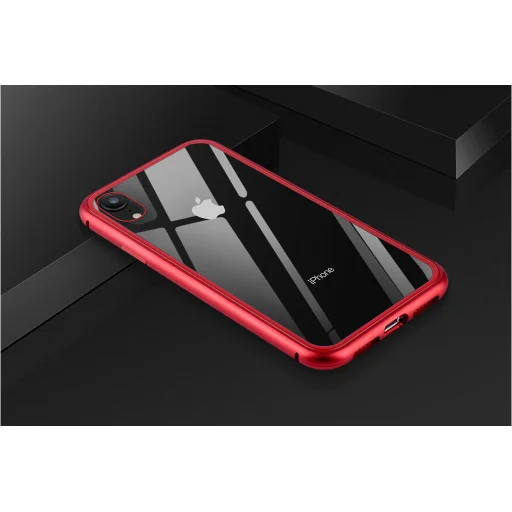 Mágneses kemény tok iPhone XR piros színben - 4