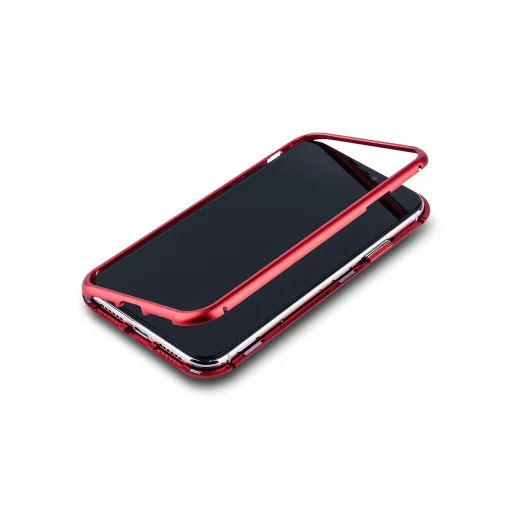 Mágneses kemény tok iPhone XR piros színben - 1