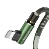 Baseus terepmintás 90 fokban döntött Lightning - USB kábel 2.4A 1m zöld thumbnail