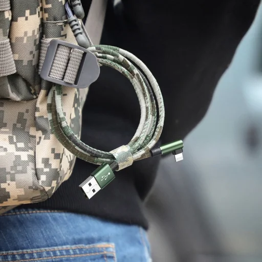 Baseus terepmintás 90 fokban döntött Lightning - USB kábel 2.4A 1m zöld - 17