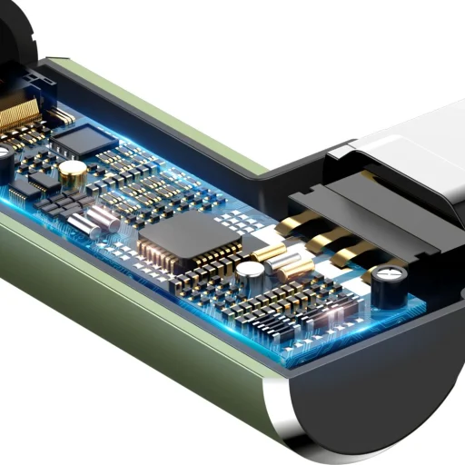 Baseus terepmintás 90 fokban döntött Lightning - USB kábel 2.4A 1m zöld - 3