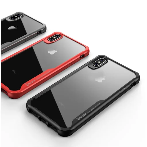 IPAKY Survival gél tok fokozott védelemmel iPhone XS MAX piros színben - 3