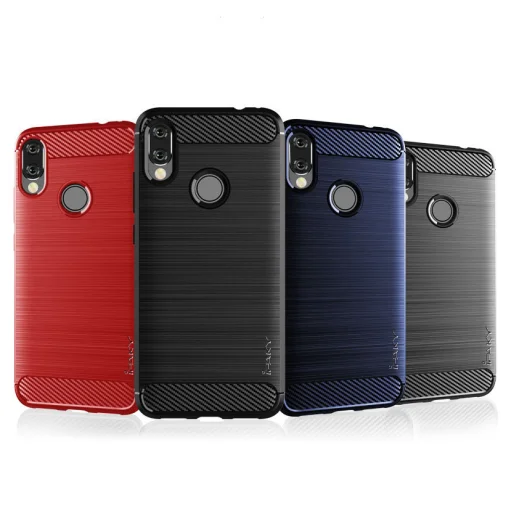 iPaky Slim Carbon Fiber flexibilis TPU tok Xiaomi Redmi Note 7 kék - 7