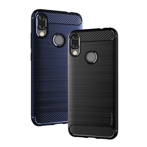 iPaky Slim Carbon Fiber flexibilis TPU tok Xiaomi Redmi Note 7 kék - 3