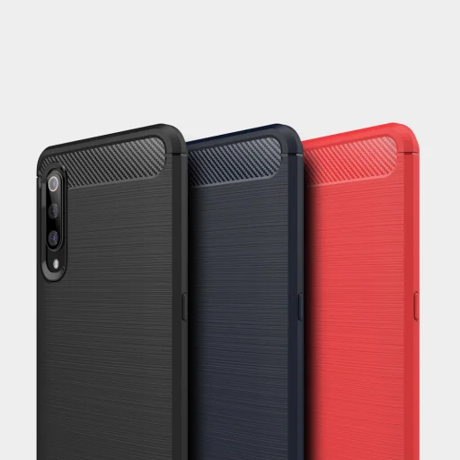 iPaky Slim Carbon Fiber flexibilis TPU tok Xiaomi Mi 9 kék - 10