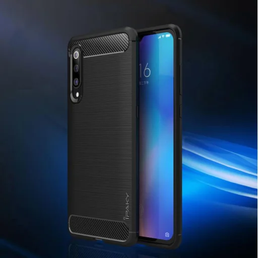 iPaky Slim Carbon Fiber flexibilis TPU tok Xiaomi Mi 9 kék - 2
