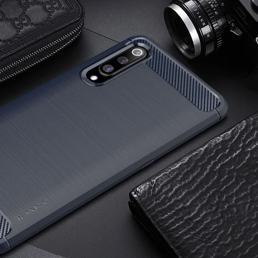 iPaky Slim Carbon Fiber flexibilis TPU tok Xiaomi Mi 9 kék - 4