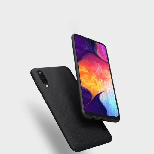 Nillkin Super Frosted Shield tok + ajándék támaszték Samsung A50 fehér - 4