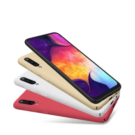 Nillkin Super Frosted Shield tok + ajándék támaszték Samsung A50 fehér - 5