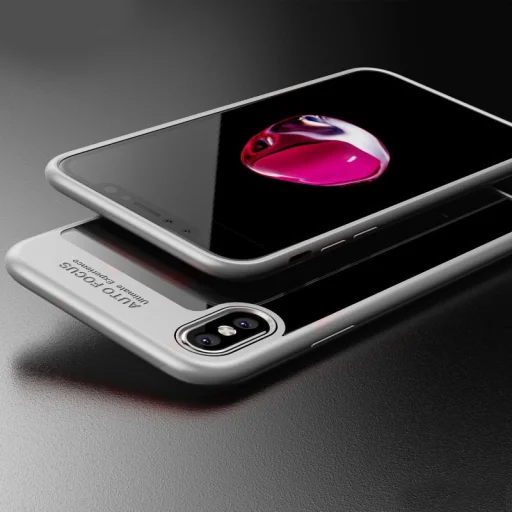 IPAKY Frame áttetsző TPU tok iPhone X/XS fehér színű kerettel - 4