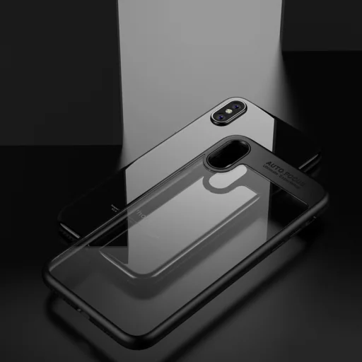 IPAKY Frame áttetsző TPU tok iPhone X/XS fehér színű kerettel - 5