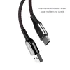 Baseus X-type USB-Type C kábel fény visszajelzéssel 3A/1m fekete thumbnail
