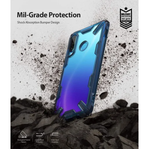 Ringke Fusion X PC tok TPU kerettel Huawei P30 Lite kék színben - 5