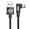 Baseus MVP Double-sided könyök Micro USB kábel 1.5A 2M fekete thumbnail