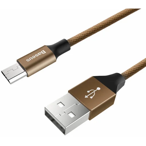 Baseus Yiven Nylon harisnyázott Micro-USB kábel 2A 1m kávé színben - 1