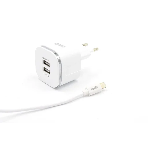 UNIQ Dual Port 2.4A hálózati, USB fali töltő adapter Lightning fehér - 4