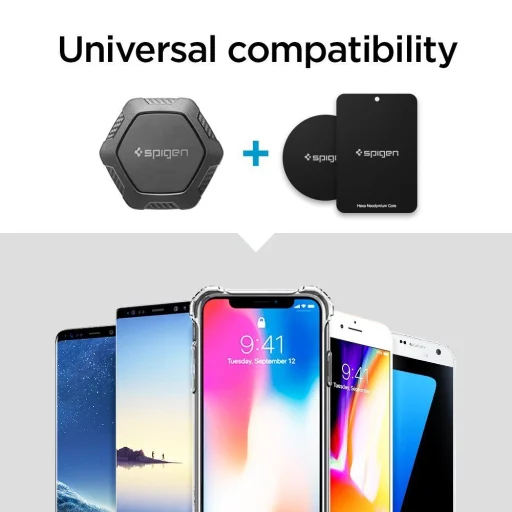 Spigen QS24 mágneses autós telefontartó fekete (000CG21944) - 7