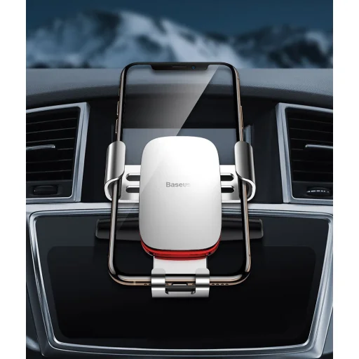 Baseus Metal Age Gravity univerzális CD meghajtóba erősíthető autós telefontartó fekete színben univerzális (SUYL-J01) - 6