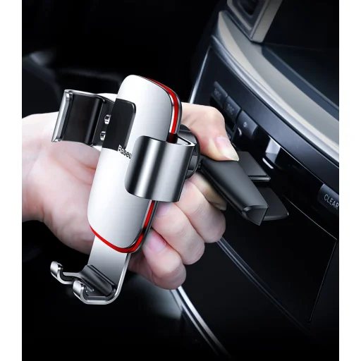 Baseus Metal Age Gravity univerzális CD meghajtóba erősíthető autós telefontartó fekete színben univerzális (SUYL-J01) - 7