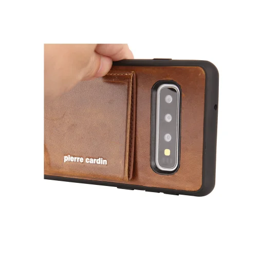 Pierre Cardin bőr tok kártyatartóval Samsung S10 barna - 2