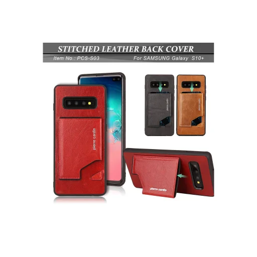 Pierre Cardin bőr tok kártyatartóval Samsung S10 Plus barna - 3