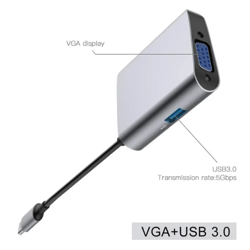 Baseus Enjoyment HUB Type-C - VGA+USB 3.0 átalakító - 2