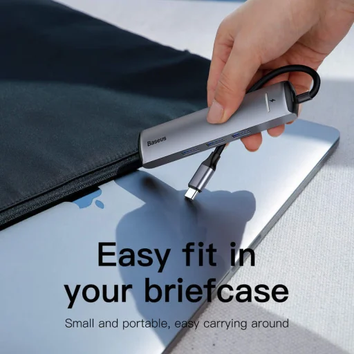 Baseus HUB Type-C - PD HDMI USB 3.0 LAN átalakító szürke (CAHUB-J0G) - 8