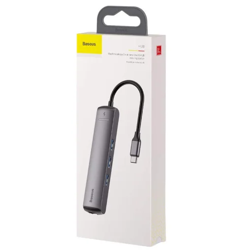 Baseus HUB Type-C - PD HDMI USB 3.0 LAN átalakító szürke (CAHUB-J0G) - 1