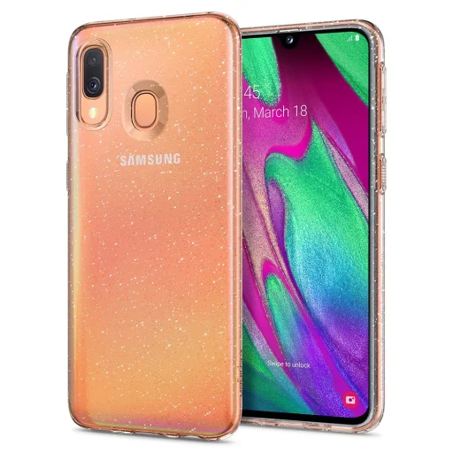 Samsung A40 SPIGEN Liquid Crystal flexibilis TPU gél tok áttetsző - 1