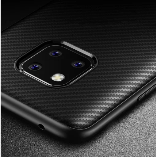 iPaky Carbon Fiber flexibilis TPU tok Huawei Mate 20 Pro fekete - 6