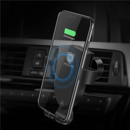 Dux Ducis C2 Gravity autós telefontartó és vezeték nélküli Qi gyorstöltő fekete - 2