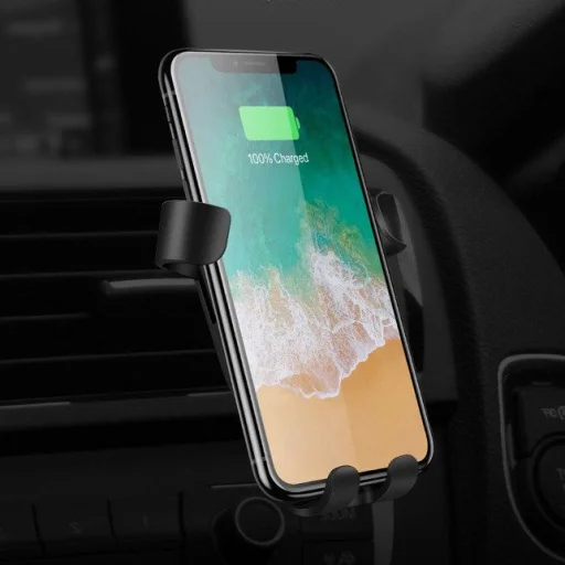 Dux Ducis C2 Gravity autós telefontartó és vezeték nélküli Qi gyorstöltő fekete - 5