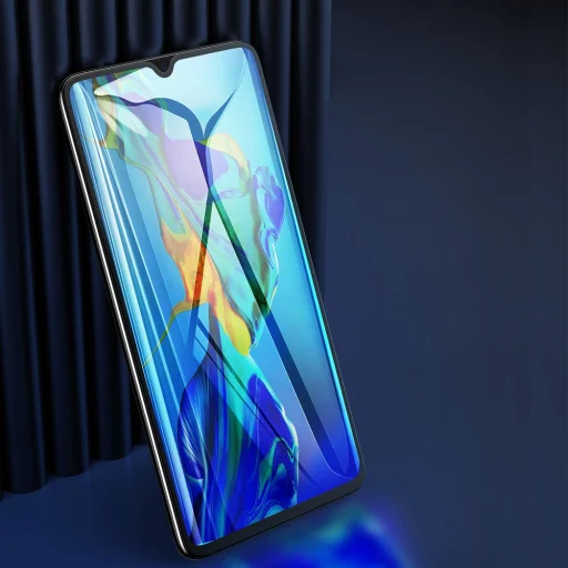 Baseus 0.3 mm kék fény szűrős kijelzővédő üvegfólia Huawei P30 fekete (SGHWP30-KB01) - 6