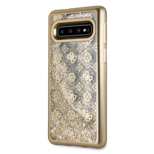 Guess Peony folyékony flitteres mintájú tok Samsung S10 arany - 2