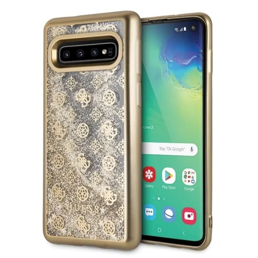 Guess Peony folyékony flitteres mintájú tok Samsung S10 arany - 1