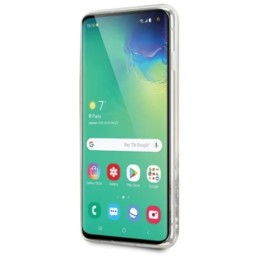 Karl Lagerfeld folyékony flitteres tok Samsung S10 Plus áttetsző/arany flitteres - 5