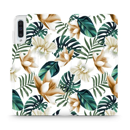 Mobiwear pálmalevél mintás fliptok Samsung A50 - 4