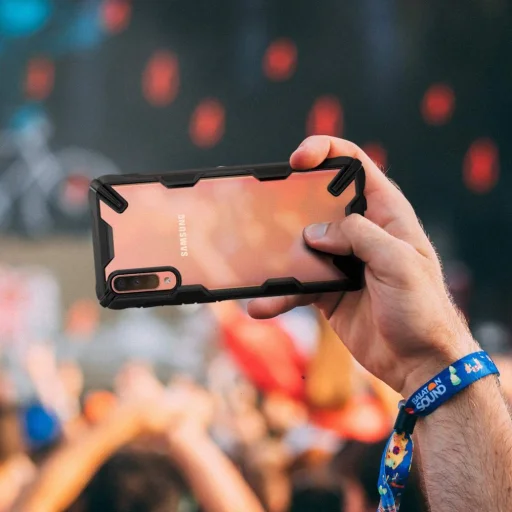 Samsung A70 Ringke Fusion X PC tok TPU fekete kerettel - 5