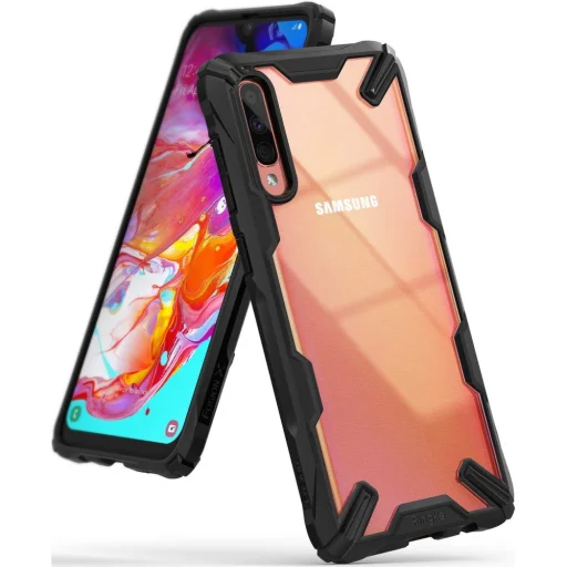 Samsung A70 Ringke Fusion X PC tok TPU fekete kerettel - 1